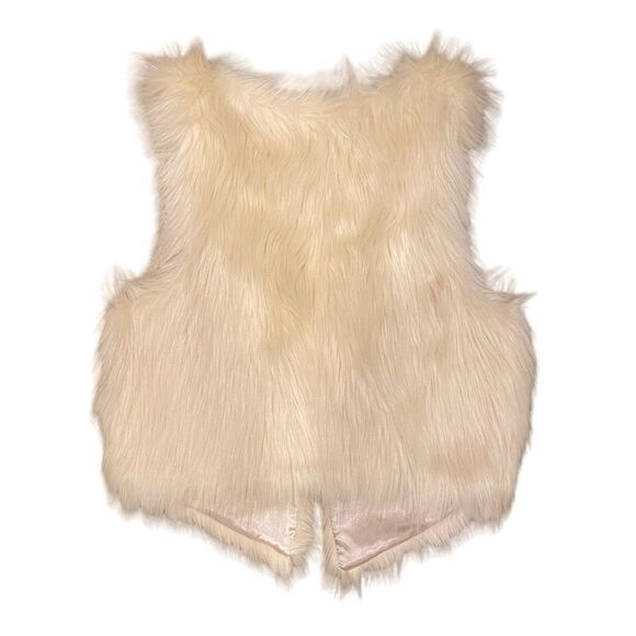 H&M Cream Cropped Faux Fur Vest Women’s US 6 - Picture 2 of 8